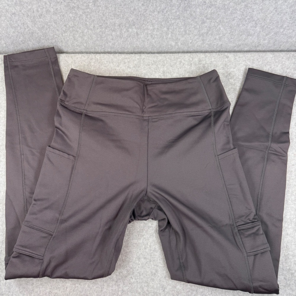 PINK Active Varsity High Waist Full Length Winter Leggings Medium Gray Cargo - Picture 2 of 7